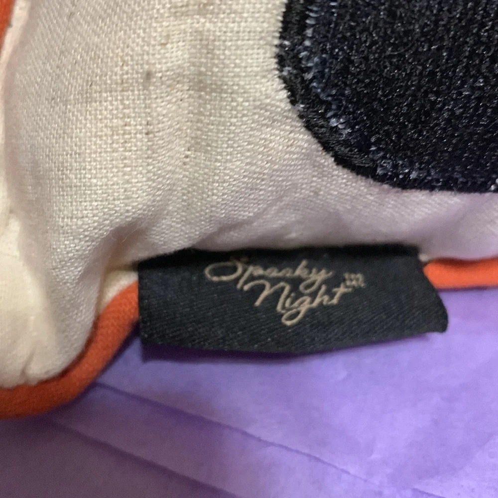 SPOOKY NIGHT- Gnome Embroidered Decorative Pillow. NWT!